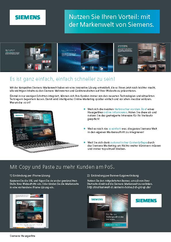 Werbeblatt Siemens Markenwelt StudioLine